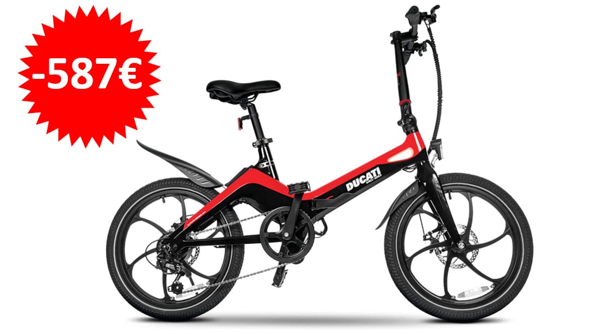 ¡Precio mínimo histórico! Bicicleta eléctrica plegable Ducati MG-20 sólo 999 euros. Te ahorras 587 euros.
