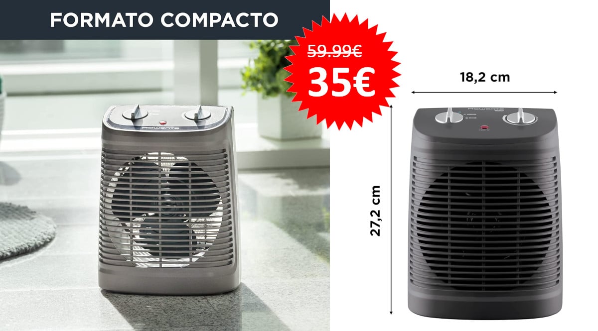 ¡Código descuento! Calefactor Rowenta Comfort Compact SO2320 sólo 35 euros.