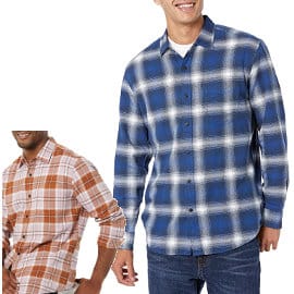 Camisa de franela para hombre Amazon Essentials barata, camisas de marca baratas, ofertas en ropa para hombre