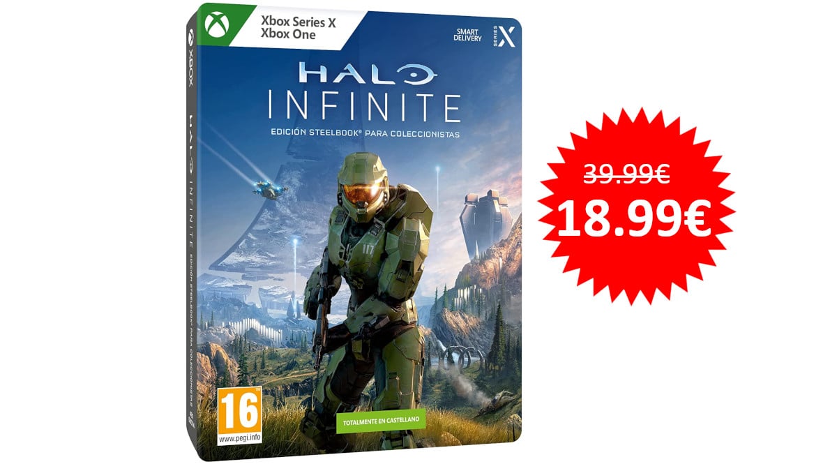 ¡Precio mínimo histórico! Halo Infinite edición Steelbook para Xbox Series X y Xbox One sólo 18.99 euros. 53% de descuento.