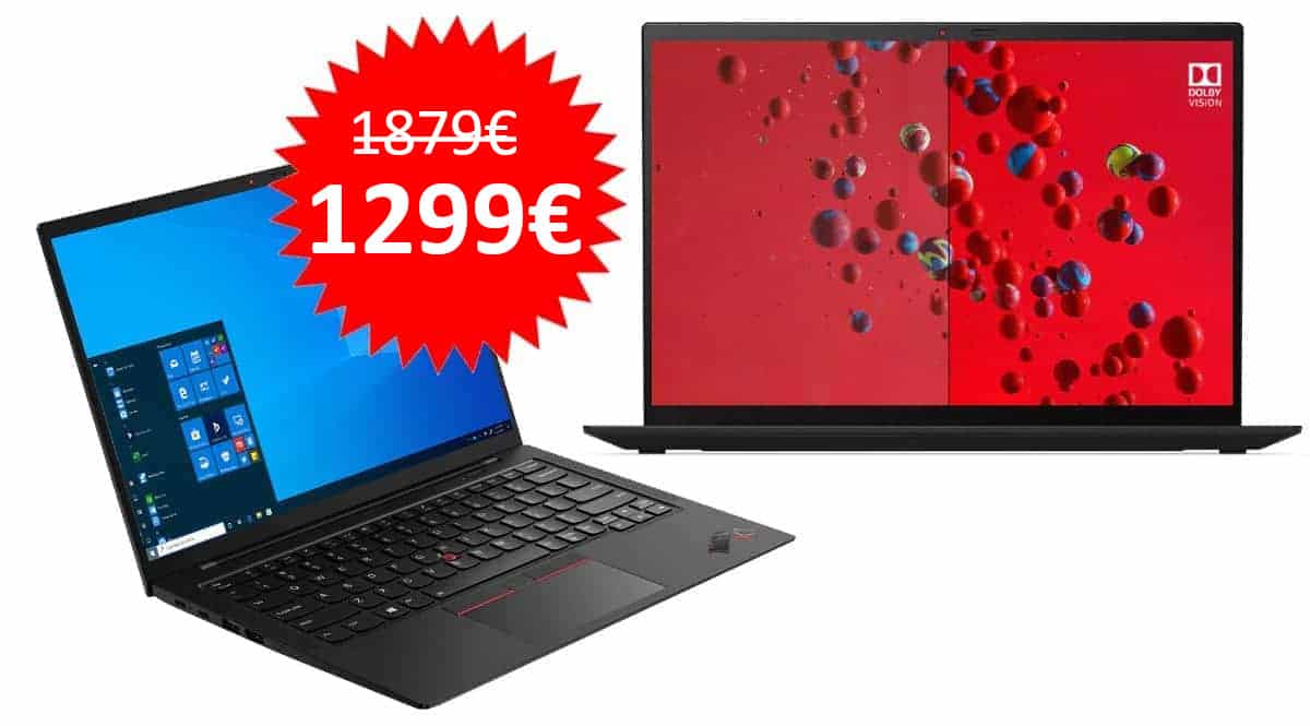¡Código descuento! Portátil Lenovo ThinkPad X1 Carbon i5-1135G7/8GB/256GB SSD sólo 1299 euros. Ahórrate 580 euros.
