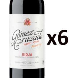 ¡¡Chollo!! 6 botellas de vino D.O.Ca. Rioja Gómez Cruzado Reserva 2013 sólo 38 euros. 65% de descuento.