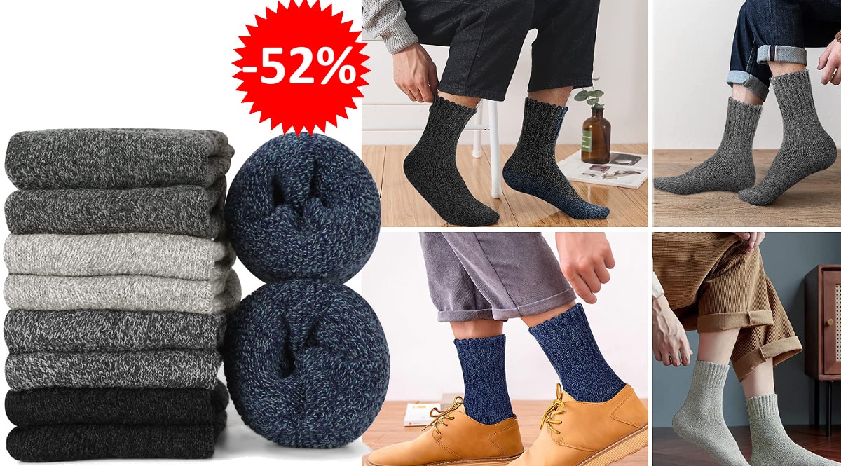 Calcetines de lana térmicos para hombre baratos, ropa interior de marca barata, ofertas en ropa, chollo