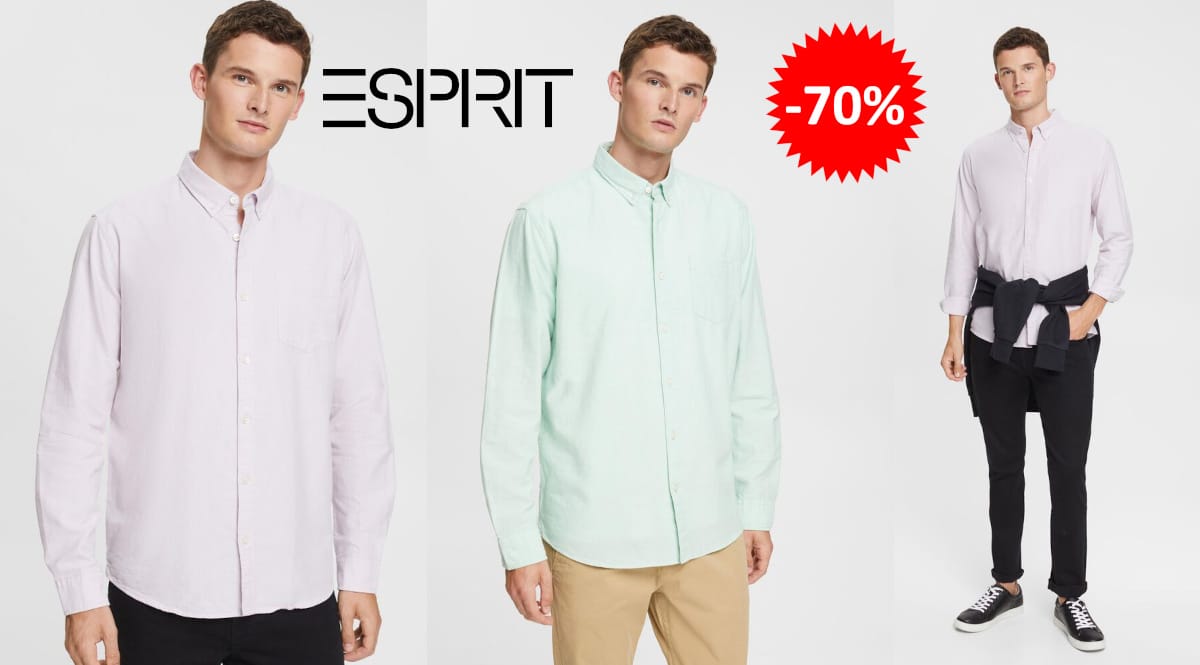 Camisa Esprit casual barata, ropa de marca barata, ofertas en camisas chollo