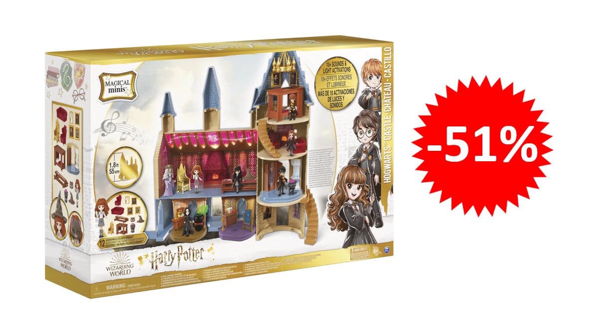 ¡Precio mínimo histórico! Castillo de Hogwarts Harry Potter Wizarding World sólo 39 euros. 51% de descuento.