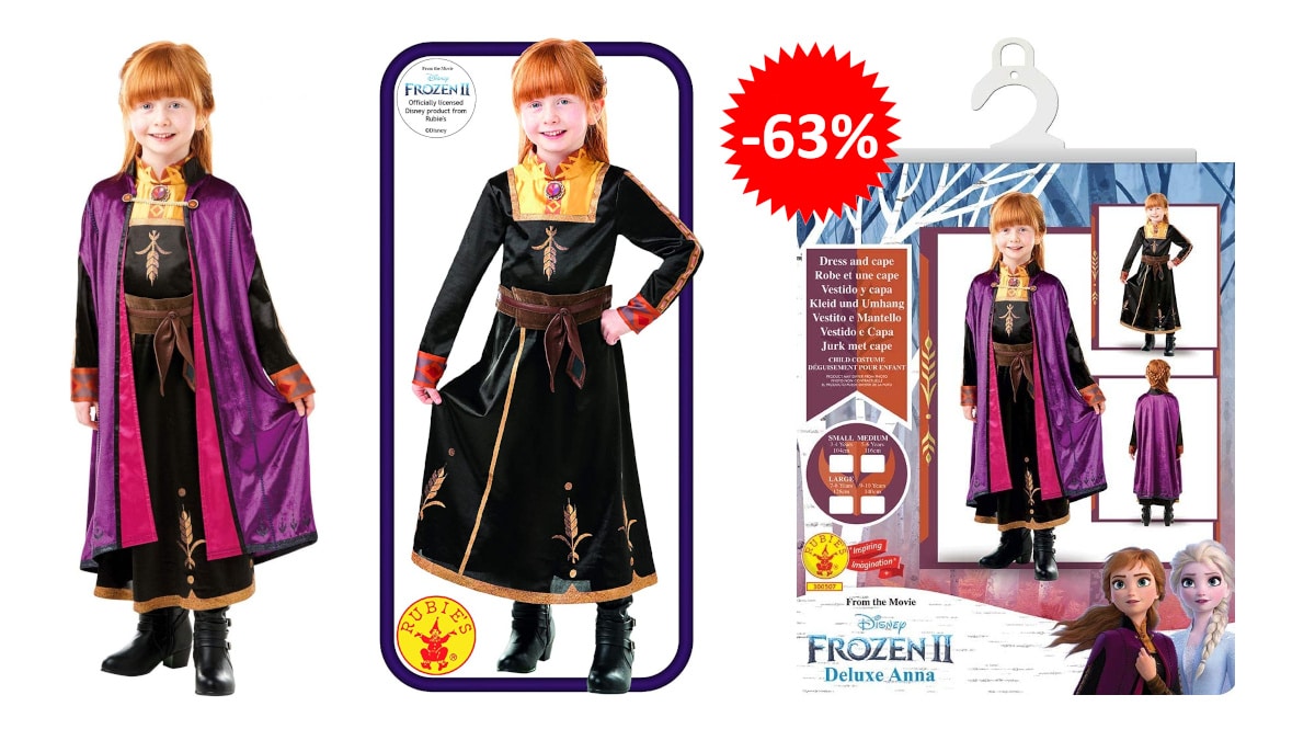 Disfraz Rubies Frozen 2 Anna barato, disfraces para niños baratos, ofertas para niños chollo