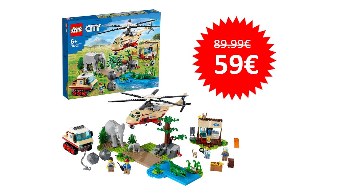 ¡¡Chollo!! LEGO City Rescate de la fauna salvaje: Operación, sólo 59 euros.