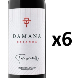 Pack de 6 botellas de vino Ribera del Duero Damana Crianza 2018 barato, Ofertas en vino, vino barato