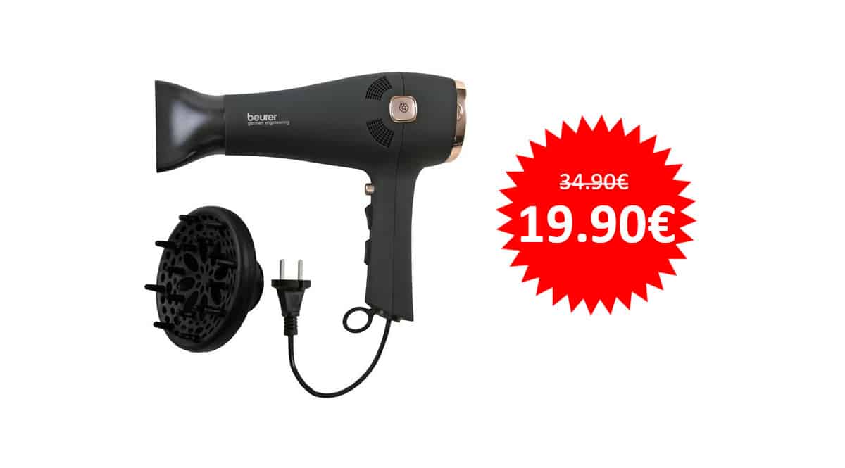 ¡Precio mínimo histórico! Secador de pelo Beurer HC55 sólo 19.90 euros.