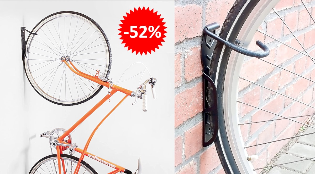 Set de 2 soportes de pared para bicicleta baratos, soportes baratos, ofertas en material deportivo chollo