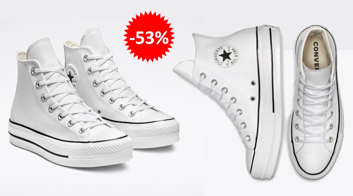 Zapatillas Converse Chuck Taylor All Star Platform Leather baratas, calzado de marca barato, ofertas en zapatillas chollo