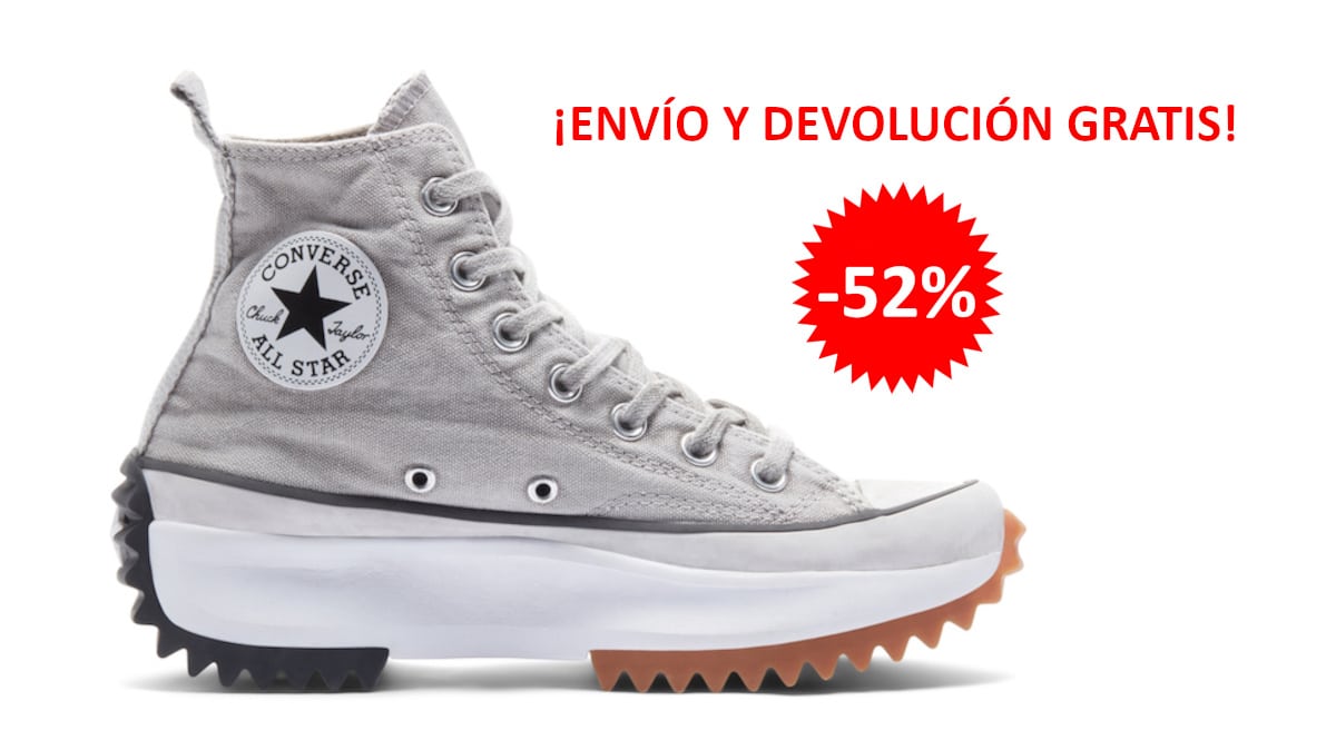 Zapatillas Converse Run Star Hike Smoked Canvas baratas, calzado de marca barato, ofertas en zapatillas chollo