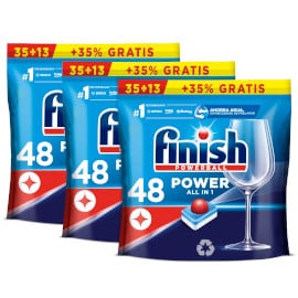 ¡Oferta Flash! 144 cápsulas de detergente para lavavajillas Finish Powerball Power All in 1 sólo 20.37 euros.