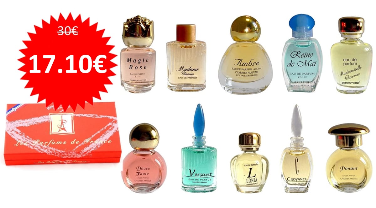 Caja de 10 perfumes Charrier barata. Ofertas en perfumes, perfumes baratos, chollo