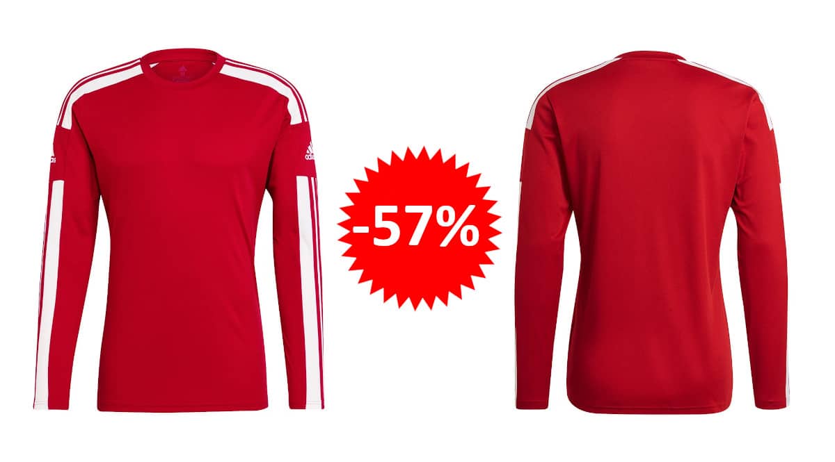 ¡¡Chollo!! Camiseta de manga larga para hombre Adidas Squad 21 sólo 10.76 euros. 57% de descuento.