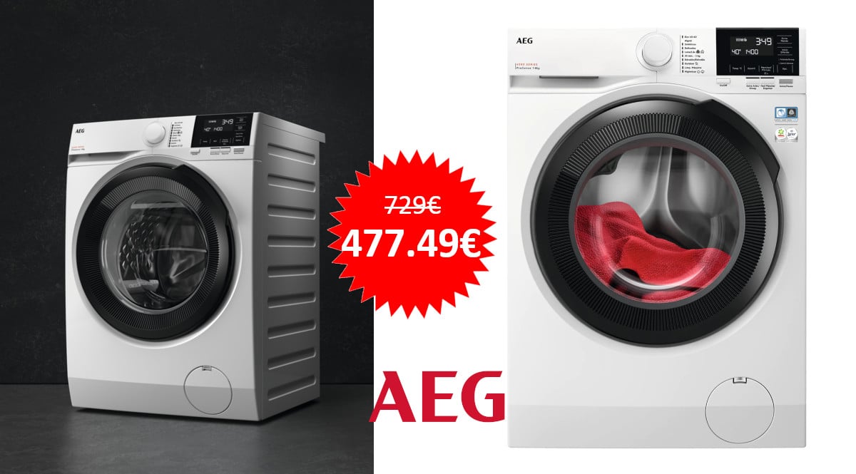 ¡Códigos descuento! Lavadora de libre instalación AEG LFR6194O4B Clase A, 9kg, 1400RPM, sólo 477 euros. Te ahorras 251 euros.