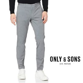 Pantalón chino Only & Sons Onsmark gris barato, pantalones de marca baratos, ofertas en ropa
