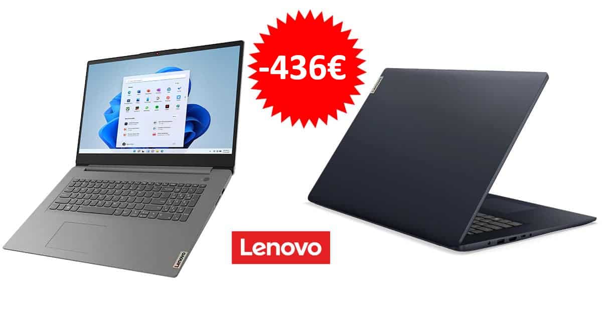 ¡Código descuento exclusivo! Portátil Lenovo IdeaPad 3 Gen 7, 17″ AMD/8GB/512GB SSD, sólo 512 euros. Te ahorras 436 euros.