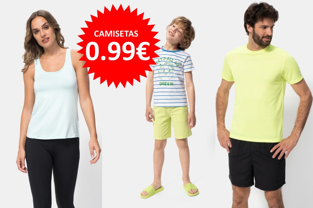 REbajas en camisetas Carrefour niño y adulto, camisetas de marca baratas, ofertas en ropa, chollo