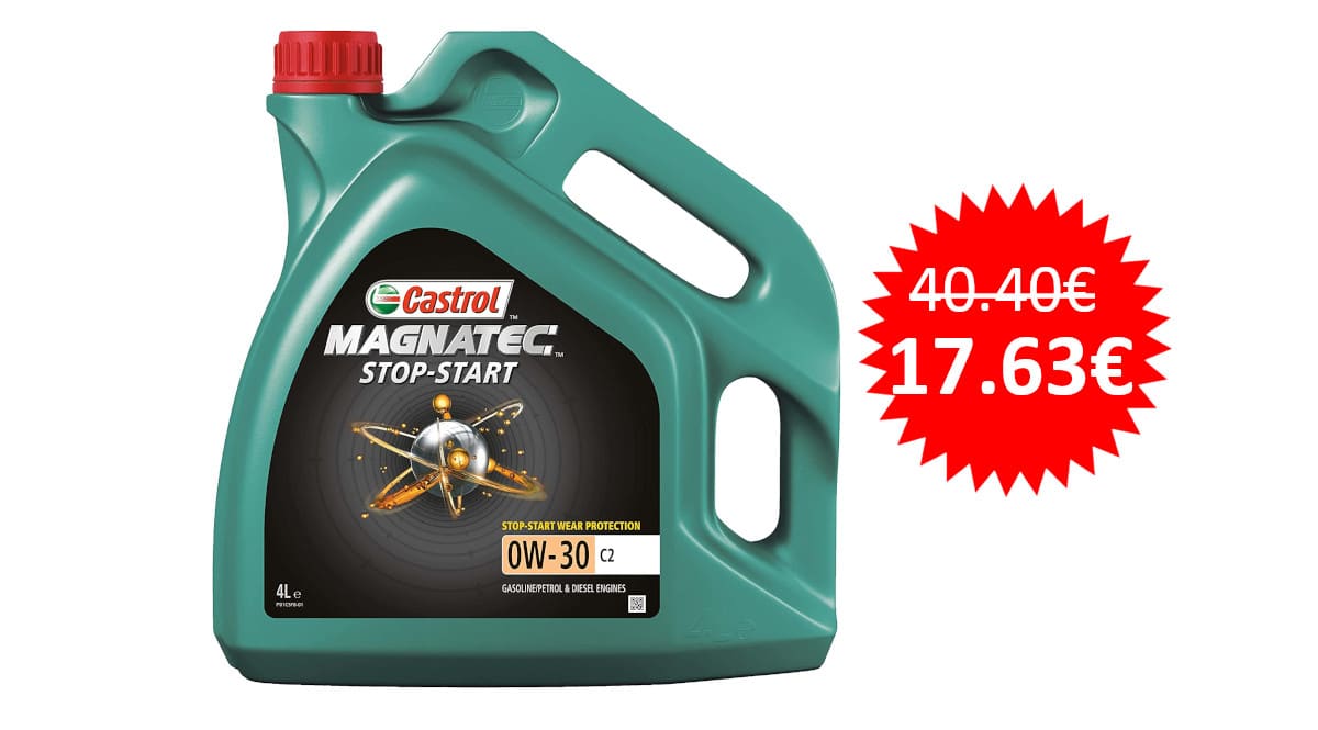 ¡¡Chollo!! Aceite de motor Castrol Magnatec Stop-Start 0W30 C2, garrafa de 4L, sólo 17.63 euros. 56% de descuento.