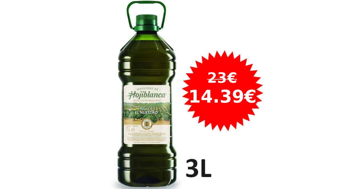 Aceite de oliva virgen extra Hojiblanca 3L barato, aceite de marca barato, ofertas supermercado, chollo