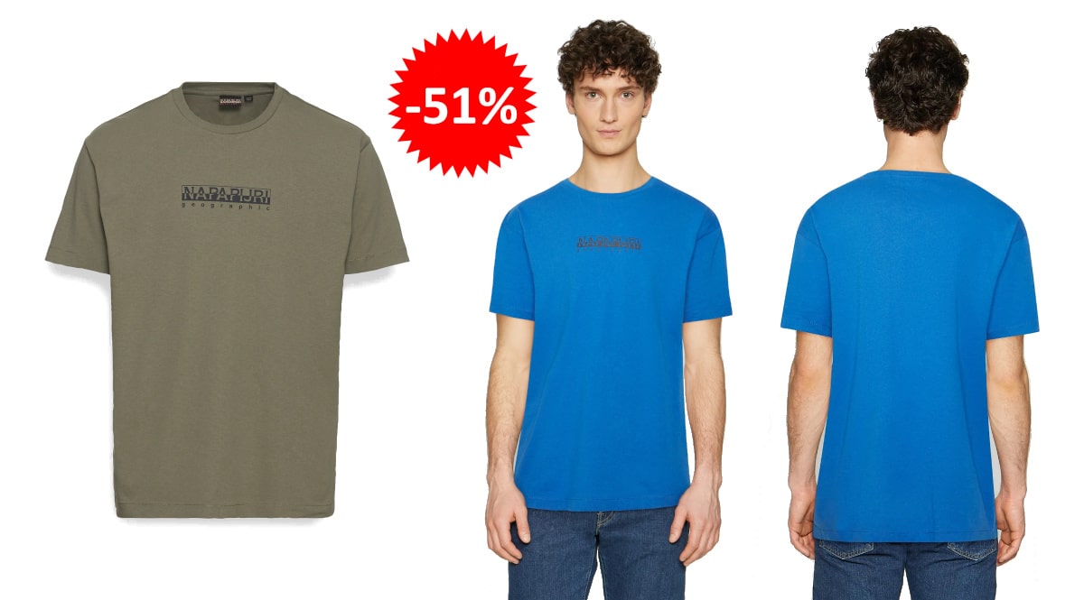 Camiseta Napapijri Box barata, ropa de marca barata, ofertas en camisetas chollo1