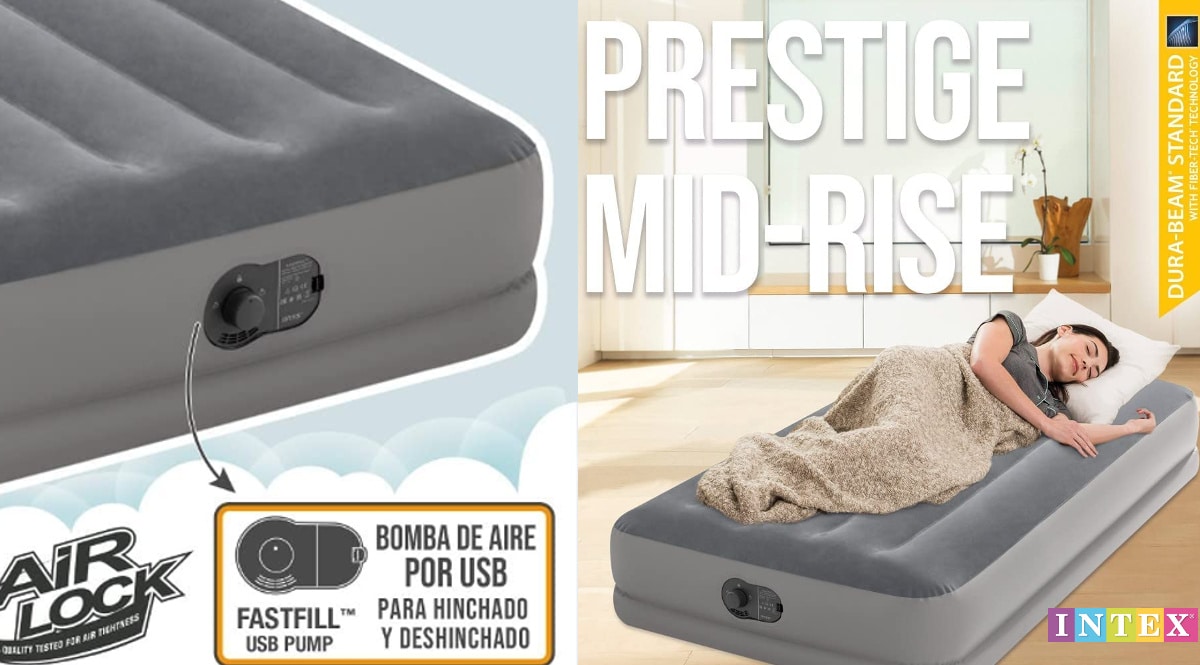 Colchón hinchable Intex Dura Bream Prestige con bombabarato, colchones hinchables baratos, ofertas en hogar, chollo
