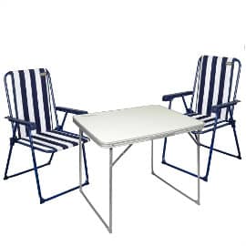 Conjunto de mesa y 2 sillas plegables Aktive Camping barato, muebles jardín baratos, ofertas camping