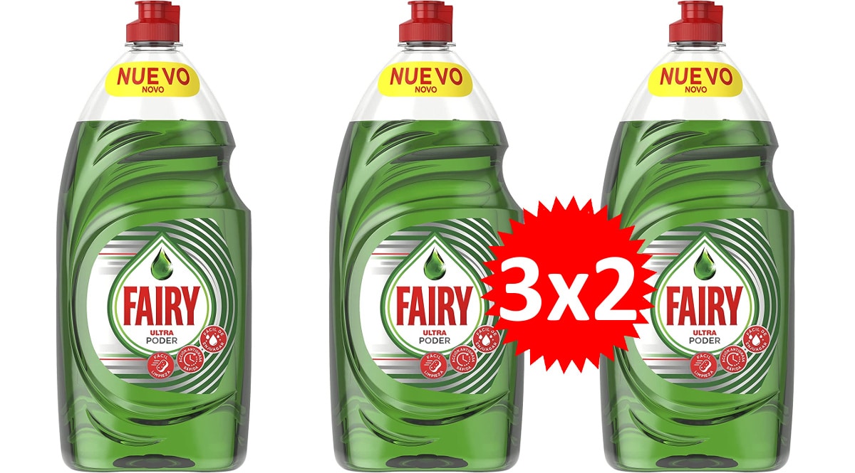 Detergente líquido Fairy Ultra Poder concentrado barato, detergente de marca barato, ofertas en supermercado, chollo