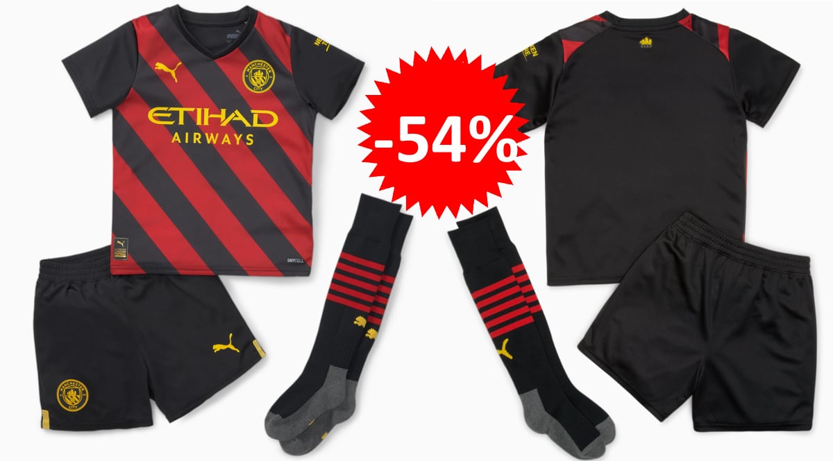 Mini Equipación Manchester City FC Segunda 22-23 barata, ropa para niño de marca barata, ofertas para niño, chollo