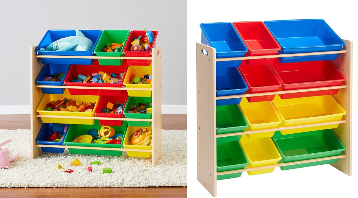 Mueble organizador de juguetes Amazon Basic barato, muebles de marca baratos, ofertas hogar, chollo