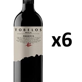 Pack de 6 botellas de vino Tobelos Reserva 2015 barato. Ofertas en vino, vino barato