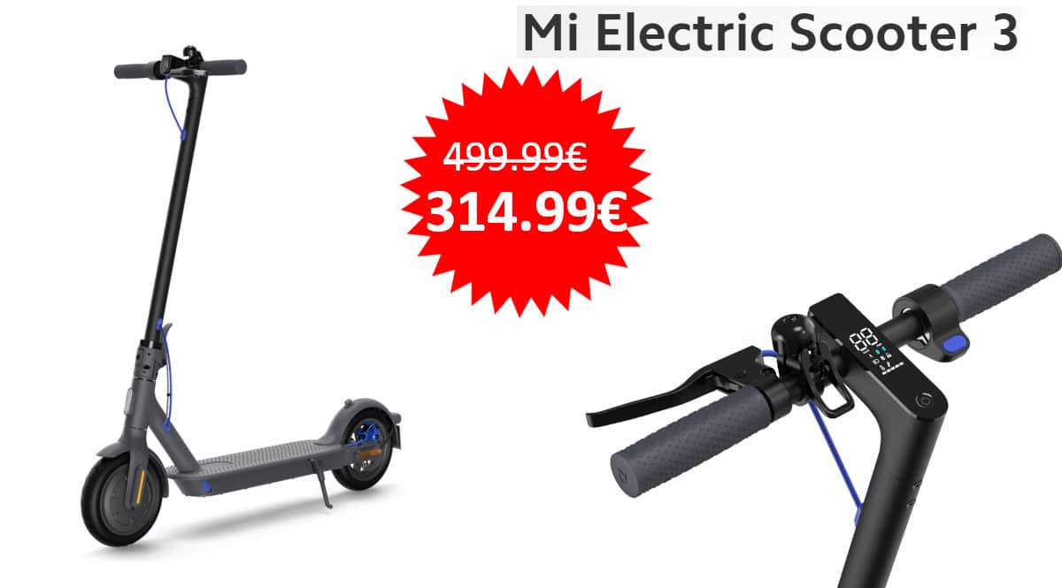 ¡Promo Aniversario AliExpress! Patinete eléctrico Xiaomi Mi Electric Scooter 3 sólo 314 euros. Te ahorras 185 euros.