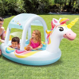 Piscina Intex Unicornio con ducha y toldo barata, juguetes baratos, ofertas para niños