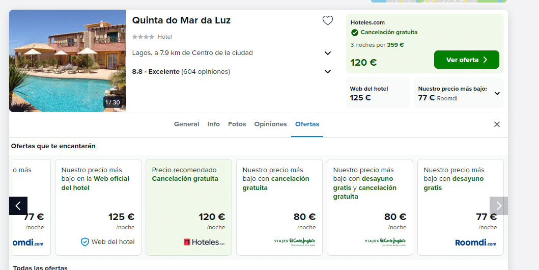 precio más bajo para hotel quinta da luz Algarve