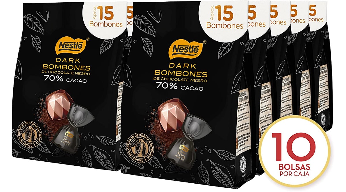 10 bolsas de bombones Nestlé Dark baratas. Ofertas en supermercado, chollo