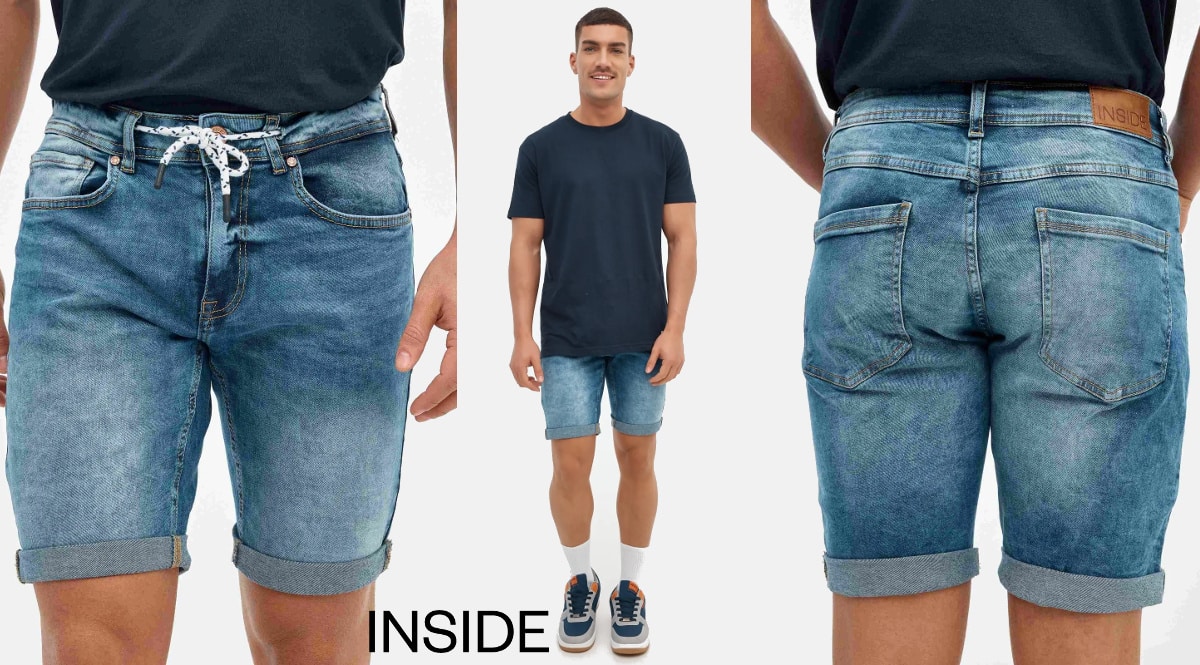 Bermudas denim Inside baratas, pantalones cortos de marca baratos, ofertas en ropa, chollo