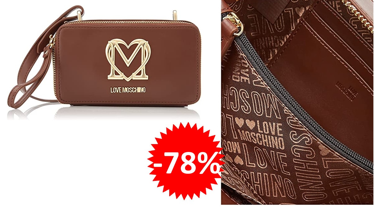 Bolso Love Moschino marrón barato, bolsos de marca baratos, ofertas en equipaje, chollo