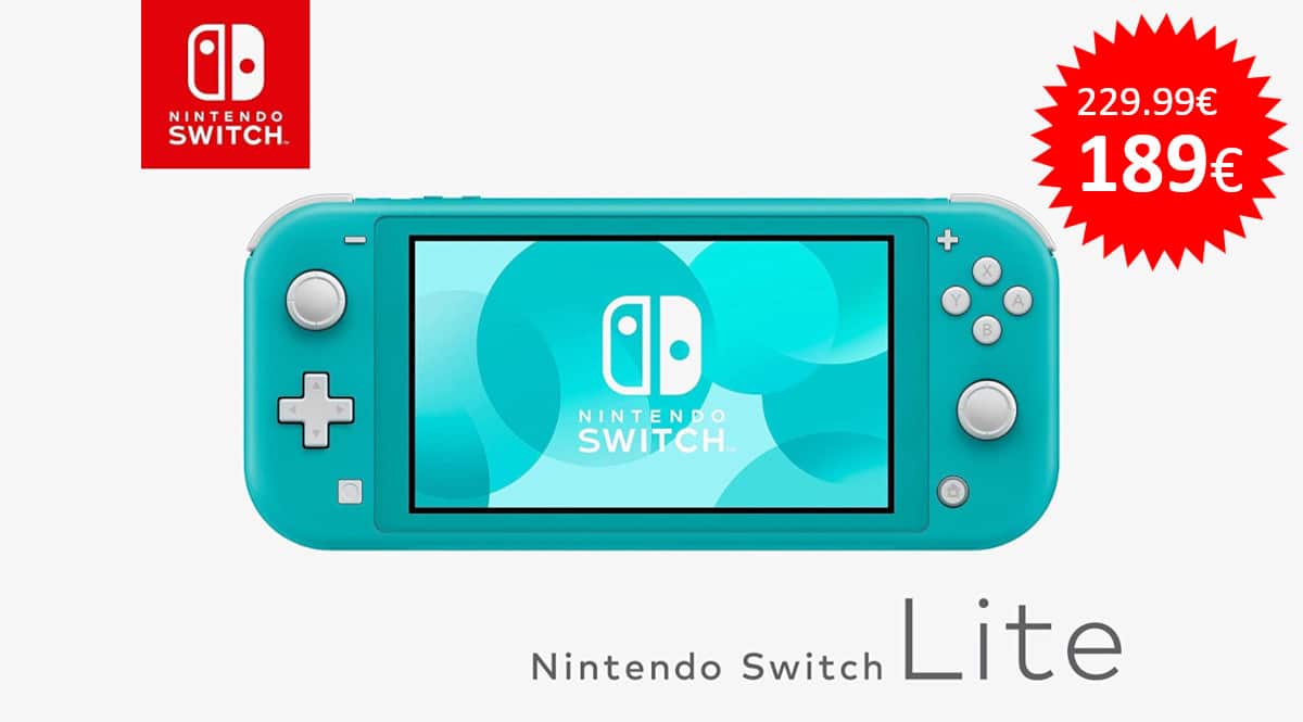 ¡¡Chollo!! Consola Nintendo Switch Lite sólo 189 euros. Te ahorras 41 euros.