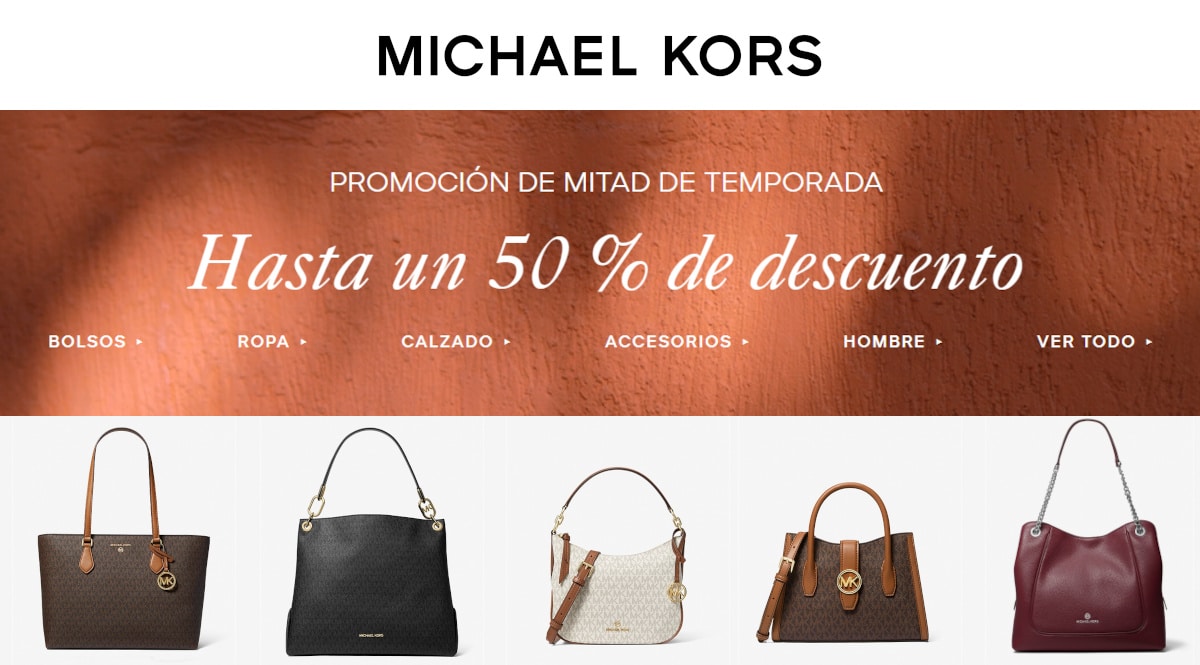 Mid-Season Sale Michael Kors, bolsos de marca baratos, ofertas en complementos chollo