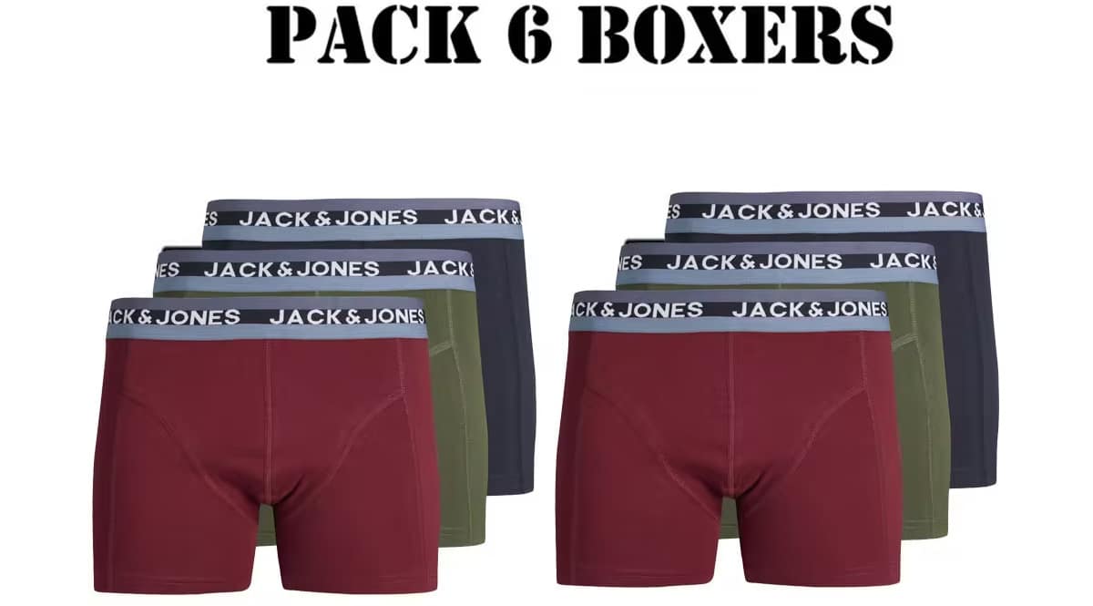 Pack de bóxer Jack & jones barato, calzoncillos de marca baratos, ofertas en ropa interior, chollo