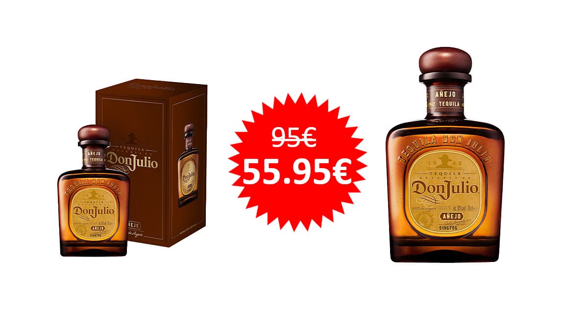 ¡Precio mínimo histórico! Tequila Don Julio Añejo sólo 55.95 euros.