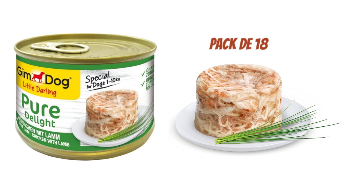 18 latas de comida húmeda para perros GimDog Pure Delight barata, comida para perros barata, ofertas para mascotas chollo