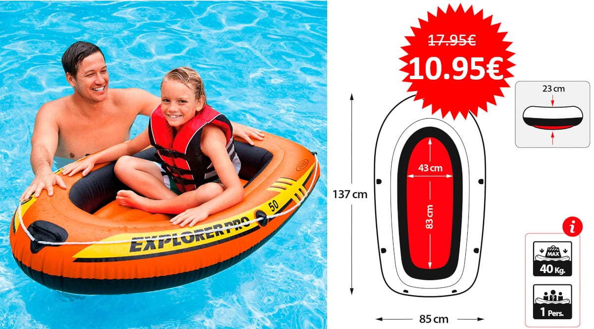 ¡Oferta Flash Miravia! Barca hinchable Intex Explorer para niños sólo 10.95 euros. ¡Sólo hoy!