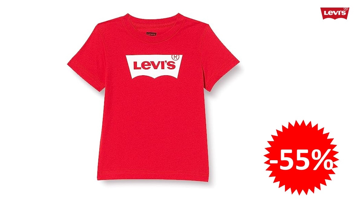 Camiseta Levi's Batwing barata, camisetas de marca baratas, ofertas en ropa para niños, chollo