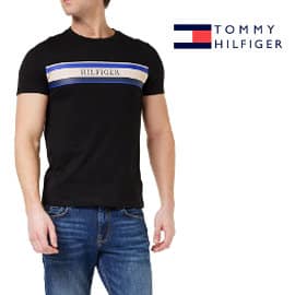 Camiseta Tommy Hilfiger Logo Stripe barata, camisetas de marca baratas, ofertas en ropa