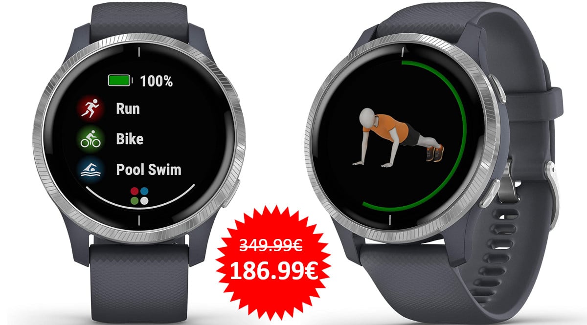 ¡Precio mínimo histórico! Reloj deportivo GPS Garmin Venu sólo 186 euros. Te ahorras 163 euros.