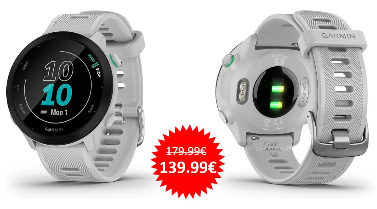 ¡¡Chollo!! Reloj deportivo con GPS Garmin Forerunner 55 sólo 139 euros.