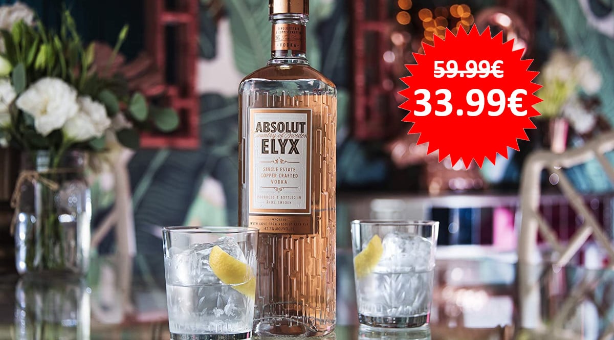 ¡¡Chollo!! Vodka Premium Absolut Elyx 1L sólo 33.99 euros.