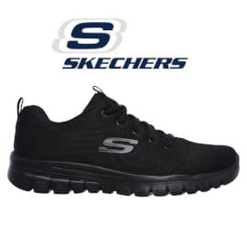 Zapatillas para mujer Skechers Graceful Get Connected negras baratas, calzado de marca barato, ofertas en zapatillas